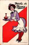 People - Female postcard - Young woman as maid, in heels - E23210