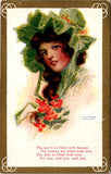People - Female postcard - Pretty Woman, large hat - E23214