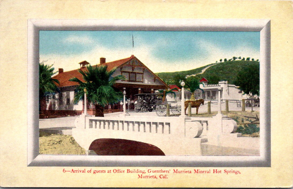 CA, MURRIETA - Guenthers Murrieta Mineral Hot Spring entrance postcard - E23340