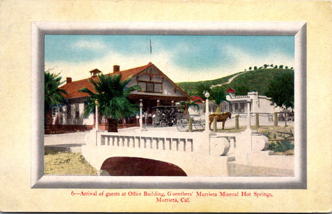 CA, MURRIETA - Guenthers Murrieta Mineral Hot Spring entrance postcard - E23340