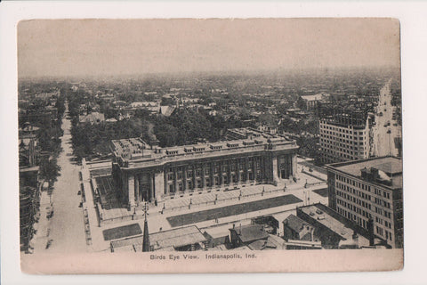 IN, INDIANAPOLIS - bird eye view scene, crane on building on right postcard - E23395
