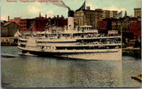 Ship Postcard - GREYHOUND steamer leaving Toledo, OH postcard - E23410