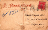 Easter - multi colored rabbit popping thru a large red egg - E23424