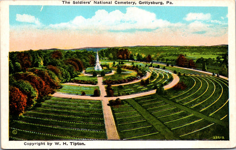 PA, Gettysburg - Soldiers National Cemetery - Tipton postcard - E23513