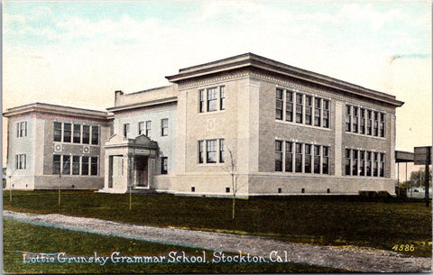 CA, Stockton - Lottie Grunsky Grammar School postcard - E23526