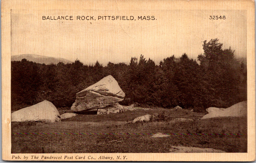 MA, PITTSFIELD - Balance Rock - Pandrocol Post Card Co postcard - E23543