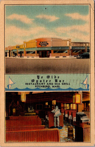 MA, FITCHBURG - Ye Olde Oyster Bar restaurant, suit of armor inside - E23546