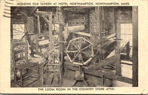 MA, Northampton - Wiggins old Tavern at Hotel, Loom room postcard - E23549