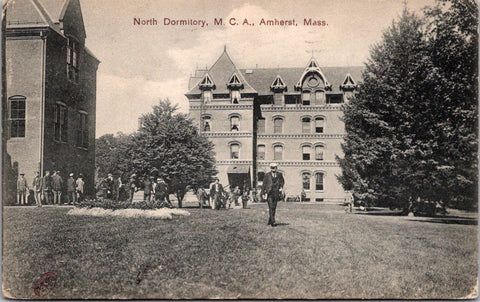 MA, AMHERST - M C A, North Dormitory, people postcard - E23553