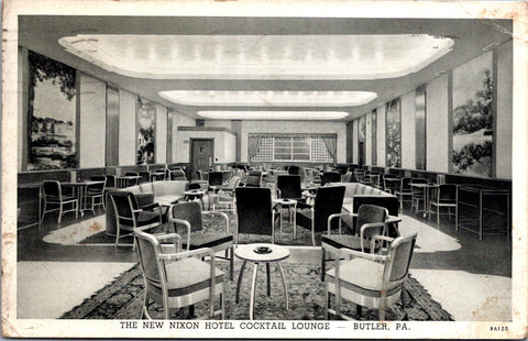 PA, Butler - Nixon Hotel Cocktail Lounge (NEW) - 1940 postcard - E23564