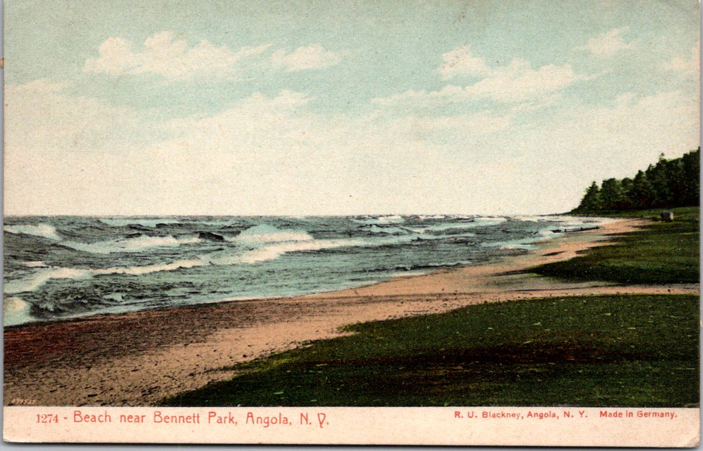 NY, ANGOLA - Beach near Bennett Park - R U Blackney postcard - E23604