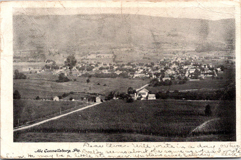 PA, McCONNELLSBURG - Bird Eye view of the town - 1906 postcard - E23605