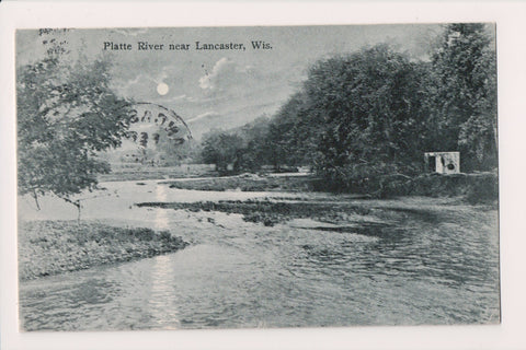 WI, Lancaster - Platte River - 1908 Suhling & Koehn postcard - E23615