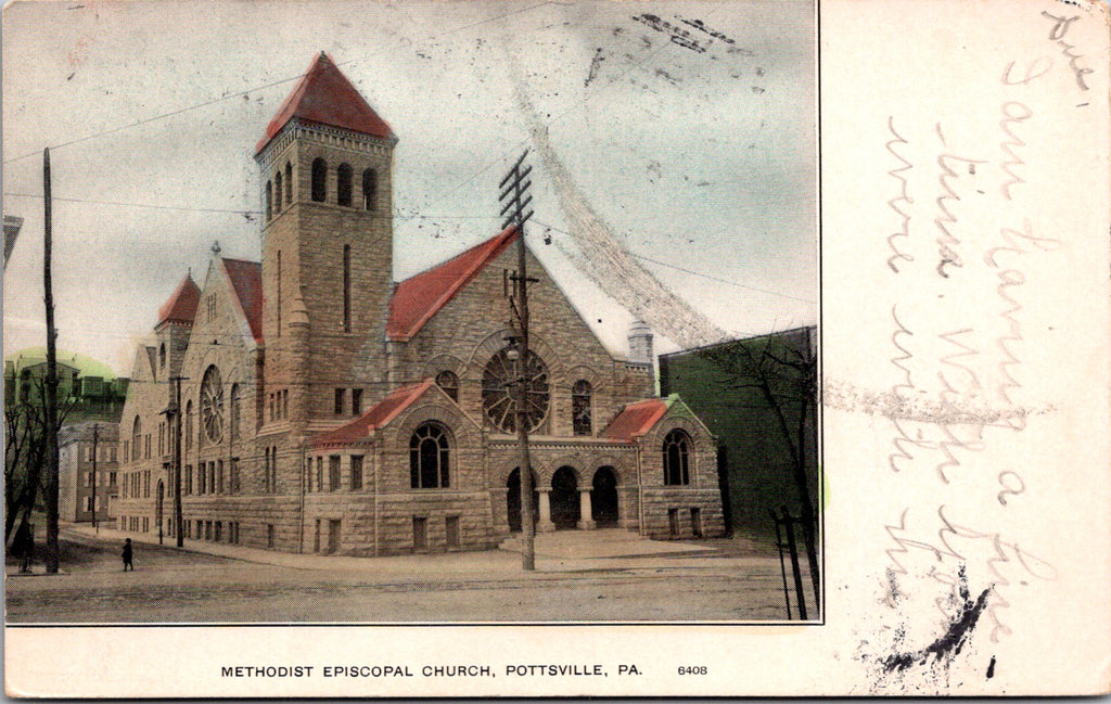 PA, Pottsville - Methodist Episcopal Church - 1907 postcard - EP0025