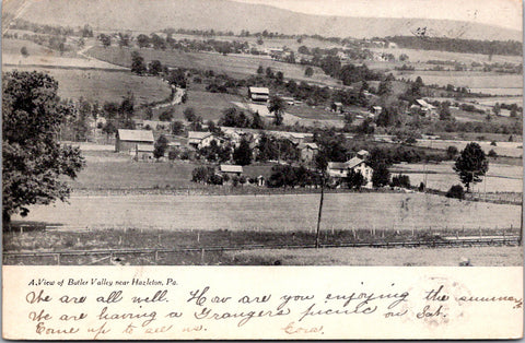 PA, Hazleton - Butler Valley Bird Eye View of town postcard - EP0059
