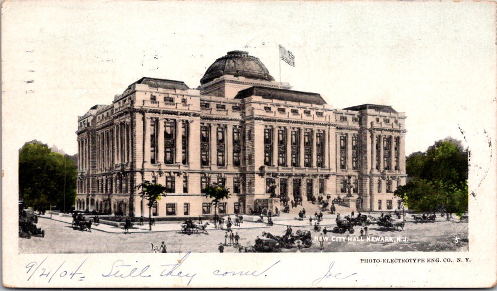 NJ, NEWARK - City Hall (new) - 1904 postcard - EP0083