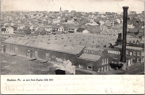 PA, Hazleton - Bird Eye view from Duplan silk mill - 1906 postcard - EP0098