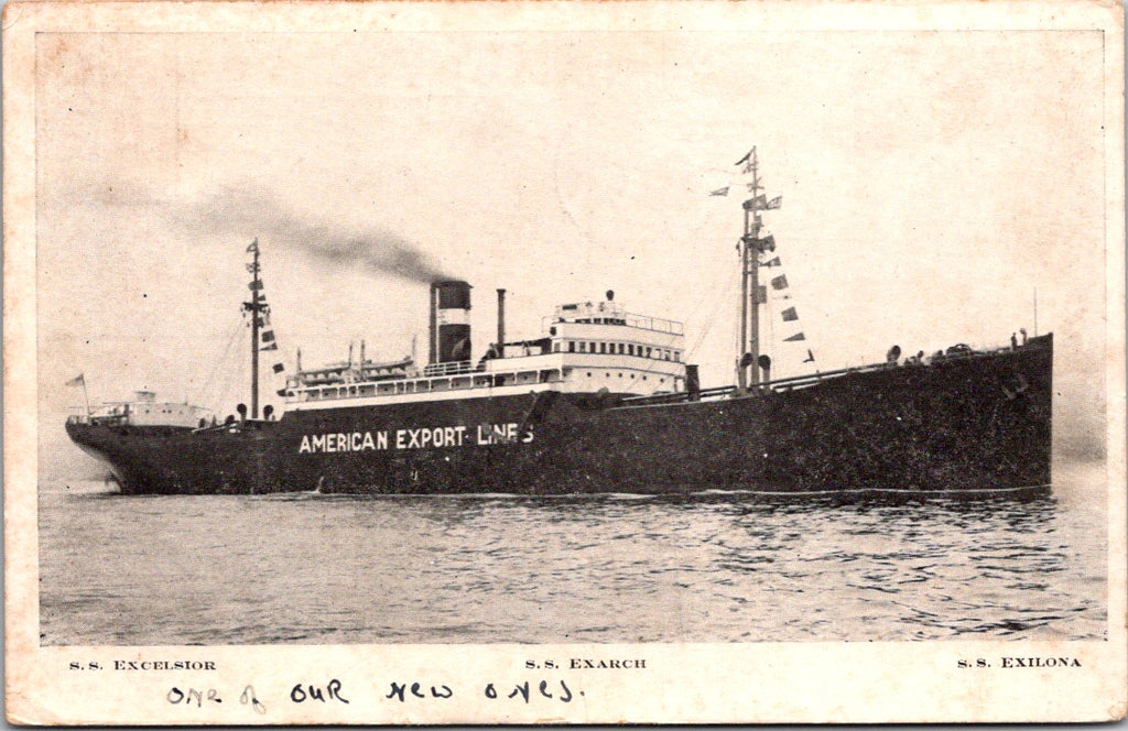 Ship Postcard - American Export Lines; SS Excelsior, Exarch or Exilona postcard