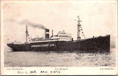 Ship Postcard - American Export Lines; SS Excelsior, Exarch or Exilona postcard