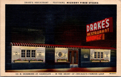 IL, Chicago Illinois - DRAKES Restaurant on N Dearborn, at Randolph postcard