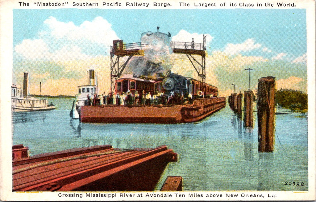 Ship Postcard - MASTODON barge postcard - F17167