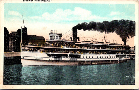 Ship Postcard - AMERICANA Steamer postcard - F17172