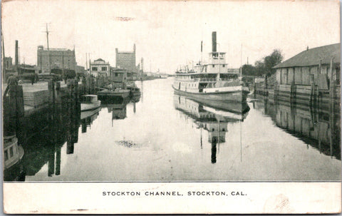 CA, Stockton - Stockton Channel - 1908 postcard - F17348