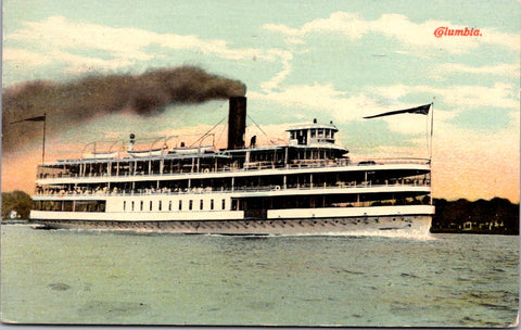 Ship Postcard - COLUMBIA ferry closeup - 1911 postcard - F17370