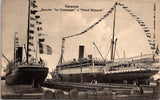 Ship Postcard - La CHAMPAGNE and FUERST BISMARCK postcard - F17445