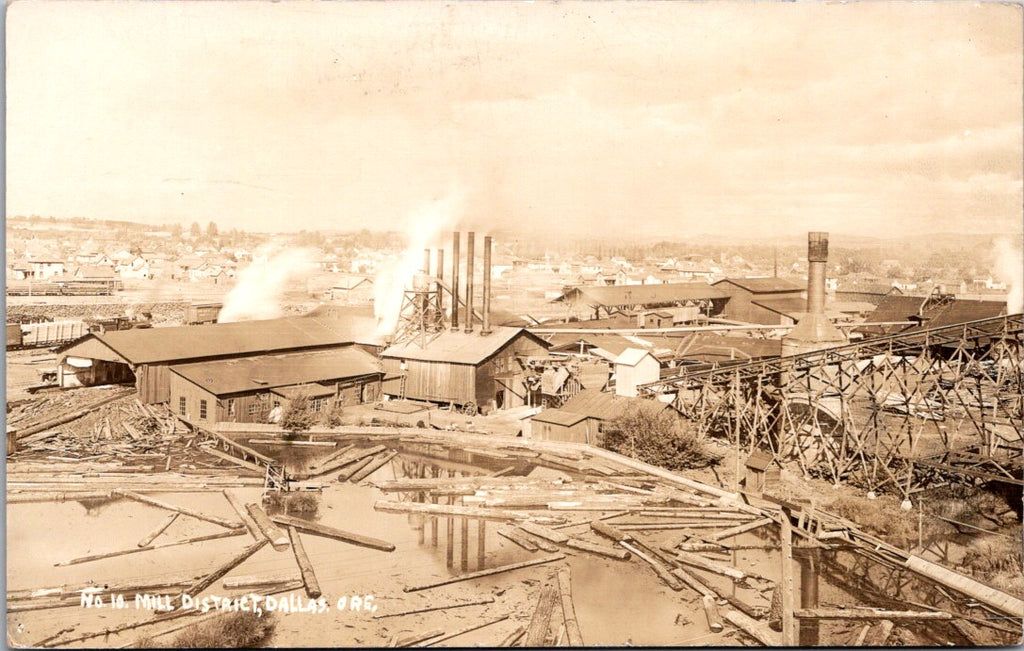 OR, DALLAS - Mill District BEV of the Yard - RPPC postcard - F23025