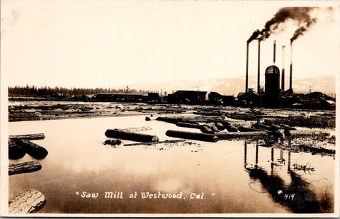 CA, WESTWOOD - Saw Mill - Real Photo Postcard - F23026