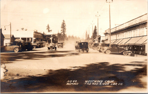 CA, WESTWOOD - street scene, Red River LBR Co - Dold & Dold rppc - F23031