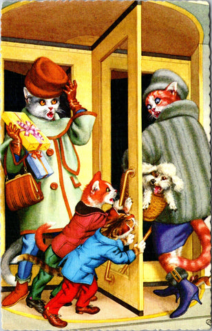 Animal - Cat or Cats postcard - Alfred Mainzer Anthropomorphic card - F23043
