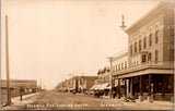 MT, GLENDIVE - Merrill Ave - signs - RPPC postcard - F23063
