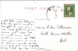 Plane postcard - Bi-plane, man kissing female face of star - F23080