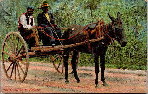 Black Americana - African American - Goin to meeting - postcard - F23102