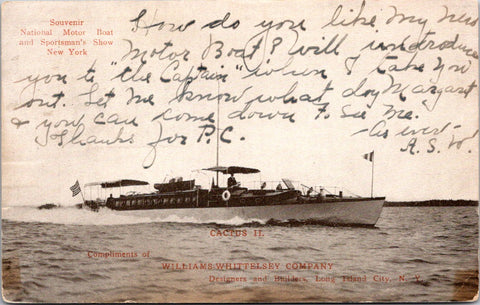 Ship Postcard - CACTUS II - National Motor Boat show postcard - F23191