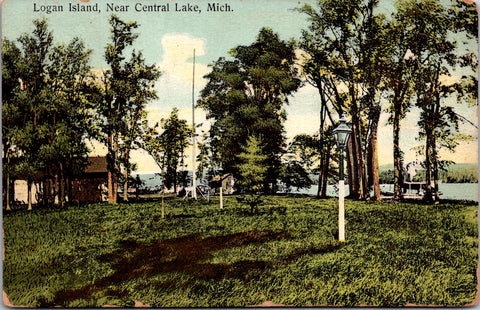 MI, Central Lake - Logan Island - 1909 Chas H Werner & Sons postcard - G03135