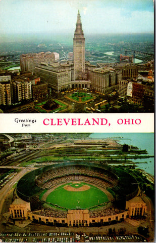 OH, Cleveland - Stadium and BEV - Greetings from postcard - G17001