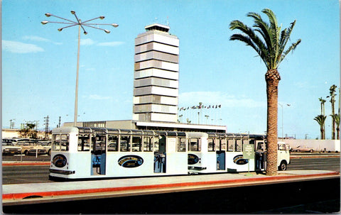 CA, LOS ANGELES - International Airport public Trams closeup postcard - G17045