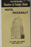NY, NEW YORK - Hotel Piccadilly letterhead, envelope, Monthly Guide - G17102