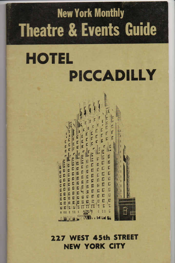 NY, NEW YORK CITY - Hotel Piccadilly letterhead, envelope, monthly guide, pc - G17103