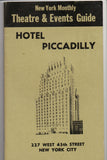 NY, NEW YORK CITY - Hotel Piccadilly letterhead, envelope, monthly guide, pc - G17103