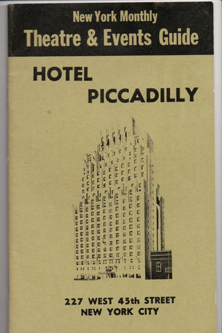 NY, NEW YORK CITY - Hotel Piccadilly letterhead, envelope, monthly guide, pc - G17103