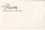 NY, NEW YORK CITY - Hotel Piccadilly letterhead, envelope, monthly guide, pc - G17103