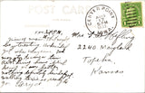 IA, Centerpoint - Main St with signs @1935 RPPC postcard - GR0011