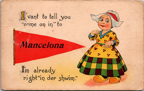 MI, MANCELONA - Banner/pendant greeting postcard - H04143