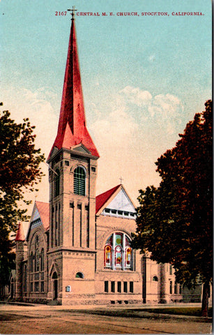 CA, STOCKTON - Central M E Church - Edw H Mitchell postcard - I03050