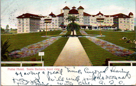 CA, Santa Barbara - Potter Hotel - M Rieder postcard - I03051