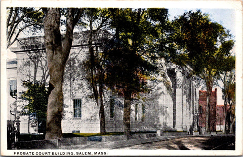 MA, SALEM - Probate Court building close up - pub by H Kaplan postcard - I03082